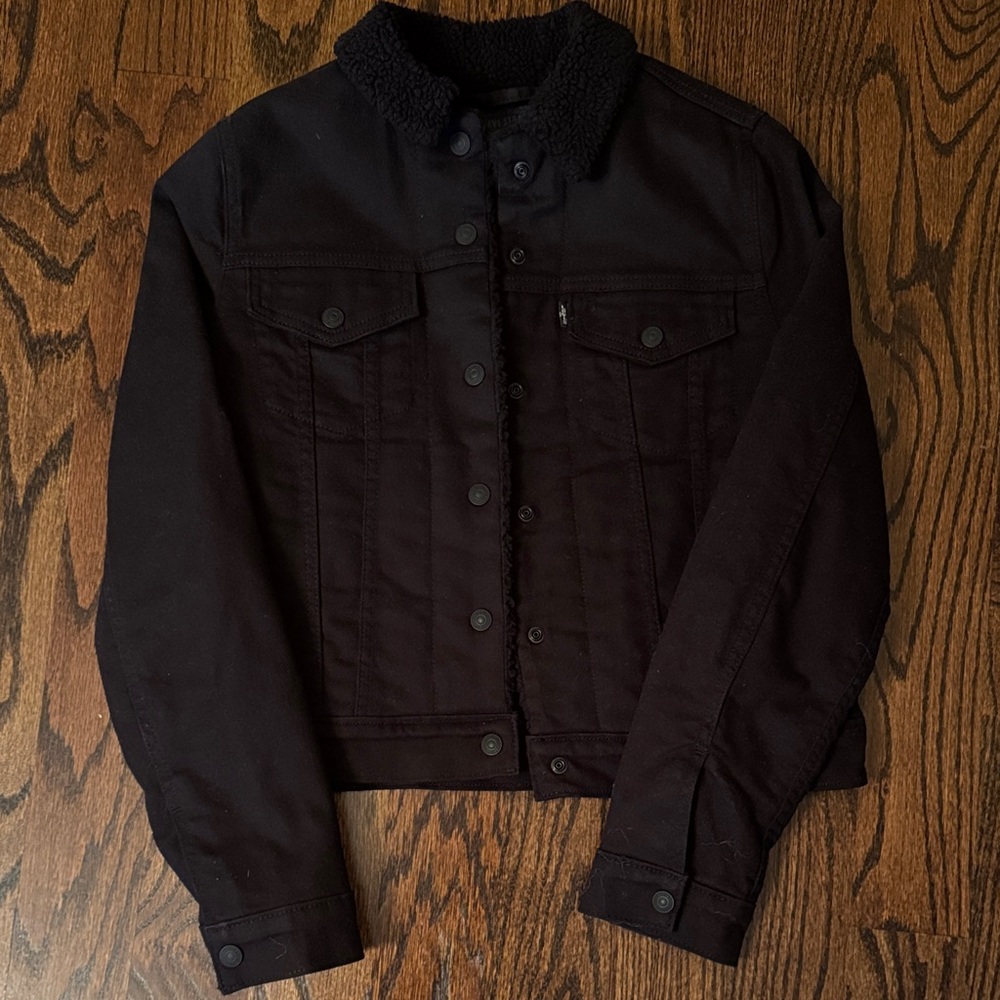 Levi's Denim Black Sherpa-Lined Jacket